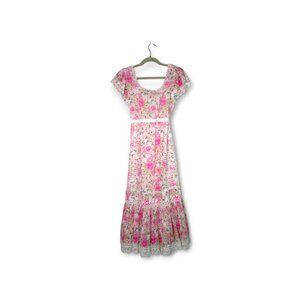 LoveShackFancy Charles Dress - Magenta Flower Fields pattern (Size 6)